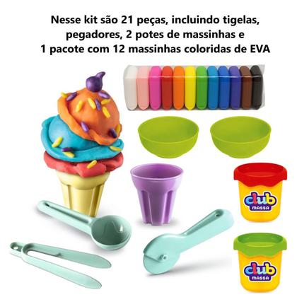 Imagem de Sorveteria de Brinquedo com 12 Massinhas de Modelar e Acessórios
