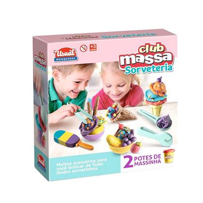 Imagem de Sorveteria de Brinquedo Infantil Club Massa com Massinha de Modelar Infantil que Pula 12 Cores