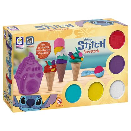 Imagem de Sorveteria Do Stitch Disney Cotiplás Massinha De Modelar Brinquedo Com Acessórios