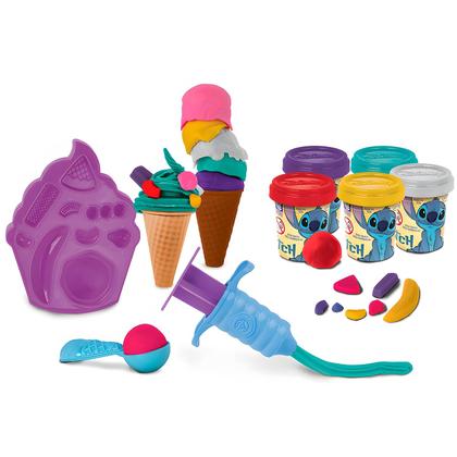 Imagem de Sorveteria Do Stitch Disney Cotiplás Massinha De Modelar Brinquedo Com Acessórios