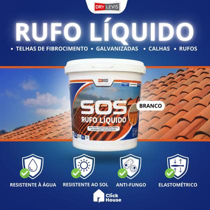 Imagem de Sos Rufo Líquido Trincas Furos Elastiment Branco Cinza 900ml