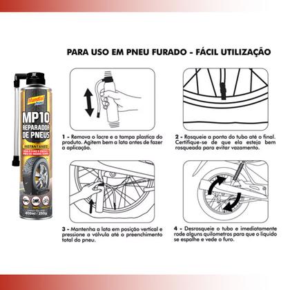 Imagem de Sos Spray Reparador Instantâneo Furo Pneu Mundial Prime 3 Un