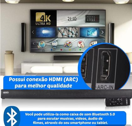 Imagem de Soundbar Home Theater Barra Caixa De Som Tv Bluetooth Potente Casa Tamanho Grande