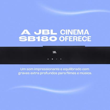 Imagem de Soundbar JBL Cinema 2.1 SB180 com Bluetooth 110W RMS e ARC HDMI