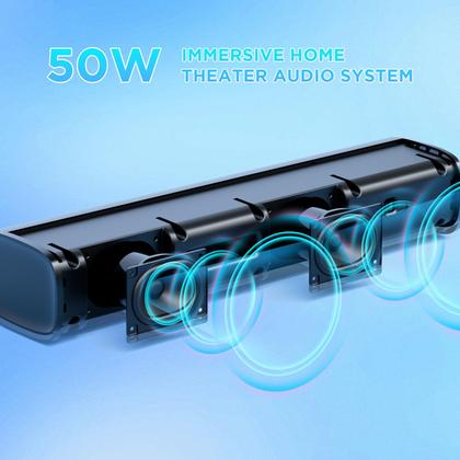 Imagem de Soundbar MZEIBO 50W Bluetooth 5.3 43 cm ARC Óptico AUX