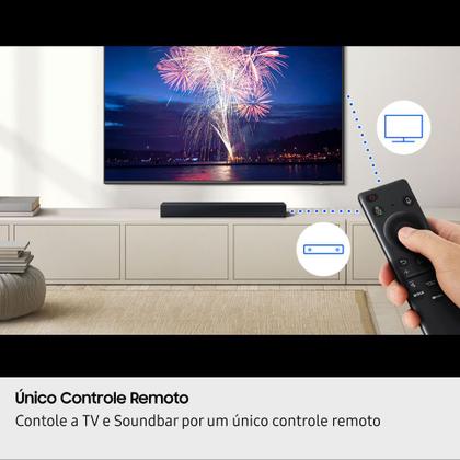 Imagem de Soundbar Samsung HW-B400F, com 2.0 canais, Bluetooth, Subwoofer integrado e HDMI ARC