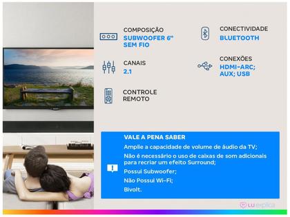 Imagem de Soundbar TCL TS7010 com Subwoofer Bluetooth