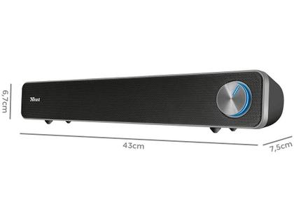 Imagem de Soundbar Trust Arys, Iluminação LED, Design Compacto, 12W, 3.5mm, USB, Preto - 22946