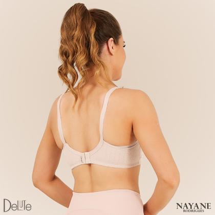 Imagem de Soutien Nayane Rodrigues para Amamentação Click Funcional Alça Larga Detalhe em Renda sem Bojo