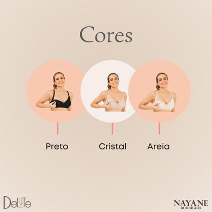 Imagem de Soutien Nayane Rodrigues para Amamentação Click Funcional Alça Larga Detalhe em Renda sem Bojo