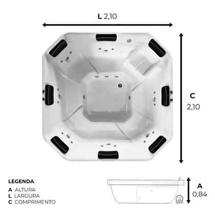 Imagem de Spa Quadrado Harmonia PADRÃO com hidro em acrílico