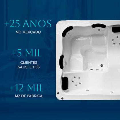 Imagem de Spa Quadrado Malaga COMPLETO com hidro em acrílico