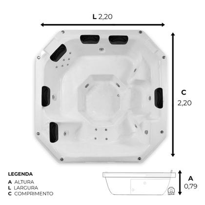 Imagem de Spa Quadrado Montreal 2 COMPLETO com hidro em acrílico