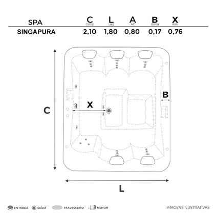 Imagem de Spa Retangular Singapura COMPLETO com hidro