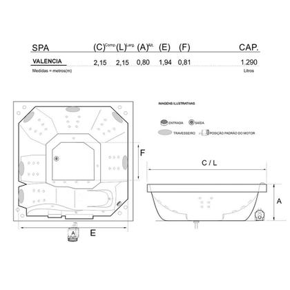 Imagem de Spa Retangular Valencia COMPLETO com hidro em Acrílico