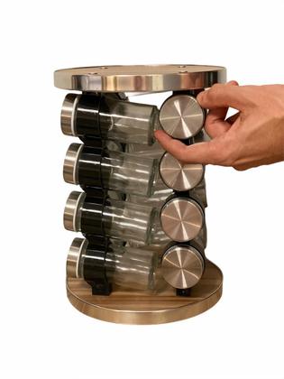 Imagem de Spice Carousel Porta Tempero Giratório 16 Frascos De Vidro