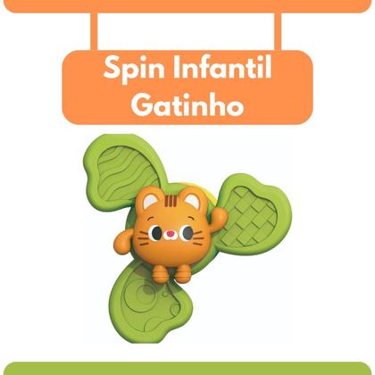 Imagem de Spin Infantil Gatinho Zippy com Ventosa Fixação Brinquedo Passatempo Diversão Criança Colorido