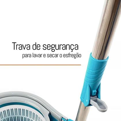 Imagem de Spin Mop Compact Esfregão Balde Giratório 8L - Kit 2 Mops