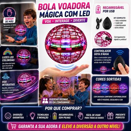 Imagem de Spinner Voador Led Flynova Pro Bola Esfera Mini Drone Vermelho