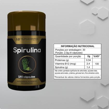 Imagem de Spirulina 120 cápsulas hf suplementos