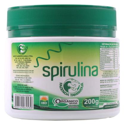 Imagem de Spirulina Orgânica Certificada 200g em Pó - Fazenda Tamanduá