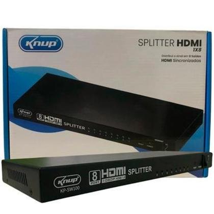 Imagem de Splitter Distribuidor HDMI 8 Portas De Conexões Para Multimídia KNUP - KP-SW100