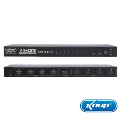 Imagem de Splitter Distribuidor HDMI 8 Portas De Conexões Para Multimídia KNUP - KP-SW100