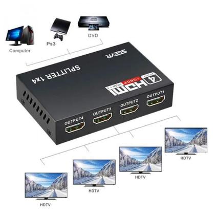 Imagem de Splitter HDMI 14 Versão 2.0 Full HD 2160p Sinal Duplicado Tv Monitores 56019