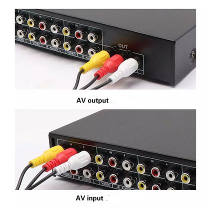 Imagem de Splitter Rca Audio Video 1x8 Entrada Portas Audio E Video