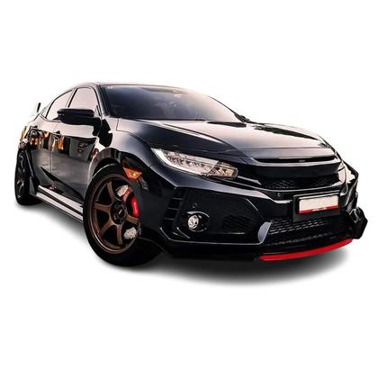 Imagem de Spoiler Dianteiro Honda Civic G10 Black Piano Vermelho Saia