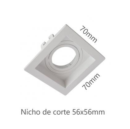 Imagem de Spot de Embutir Mini Dicroica Quadrado MR11 Recuado Branco