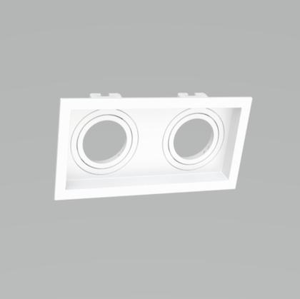 Imagem de Spot de Embutir Módulo Duplo AR70 Branco Face Recuada