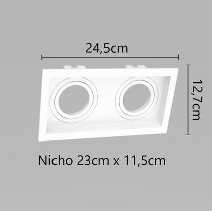 Imagem de Spot De Embutir Módulo Duplo Par20 Branco Face Recuada