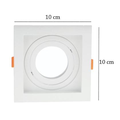 Imagem de Spot De Embutir Quadrado Branco Recuado Quarto Direcionavel Mr16 Zan09