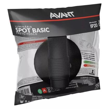 Imagem de Spot De Sobrepor Basic Para 1 Lâmpada Preto Base E27 Avant