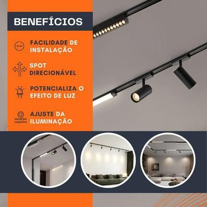 Imagem de Spot Direcionavel Led 10w 48v Trilho Eletrificado Magnético