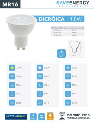 Imagem de Spot Duplo Embutir Quadrado Recuado Mr16 Preto + Led Save Energy 4,8w 6500k