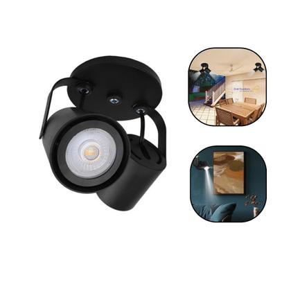 Imagem de Spot Duplo Redondo M2290hcdlp Cor Preto + 2 Lâmpadas Dicroica Led 4,8w