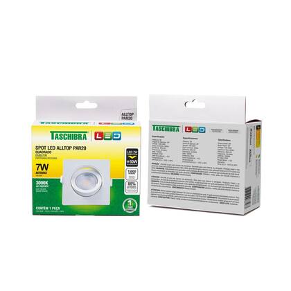 Imagem de Spot Embutir Quadrado Alltop Led PAR20 7W - Taschibra