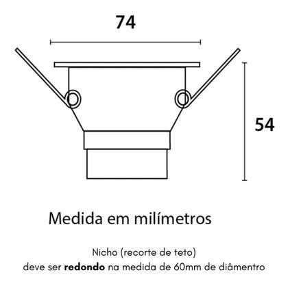 Imagem de Spot Embutir Redondo Recuado 3W 4100K Preto Blumenau