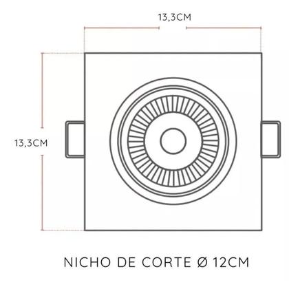 Imagem de Spot Led 12w Embutir Gesso Quadrado Direcionável 6.500K Luz Fria Avant