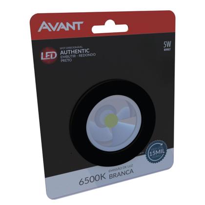 Imagem de Spot LED 5W 6500K Redondo Bivolt Branco-Frio Embutir Preto Fácil Instalação Iluminação