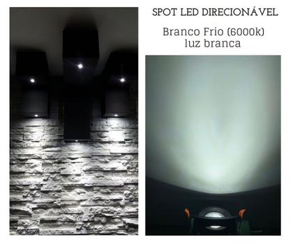 Imagem de Spot Led Embutir Redondo Preto 3w Direcionavel Branco Frio