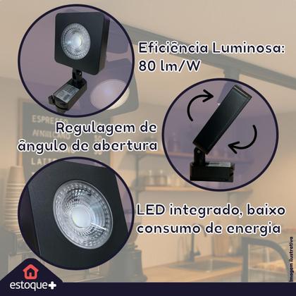 Imagem de Spot Led para Trilho Eletrificado 10w Quadrado Preto Nobby Deluxe