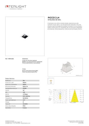 Imagem de Spot Led Picco Embutir 3w Branco Neutro 4000k 225lm Bivolt Ip40 Interlight