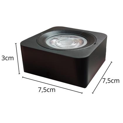 Imagem de Spot LED Sobrepor Quadrado Preto 5W 6000K Branco Frio Bivolt Kian
