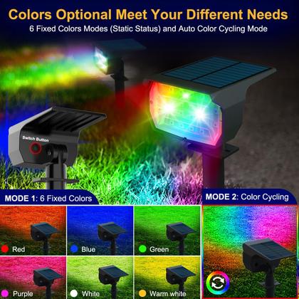 Imagem de Spot Lights solar nipify, pacote com 2, RGB, 7 modos, à prova d'água