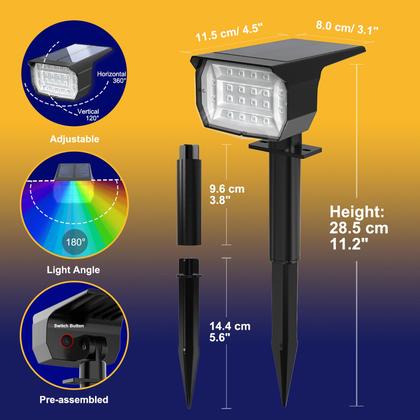 Imagem de Spot Lights solar nipify, pacote com 2, RGB, 7 modos, à prova d'água