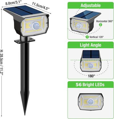 Imagem de Spot Lights Solar Spot Lights Nipify Outdoor Motion Sensor, pacote com 2