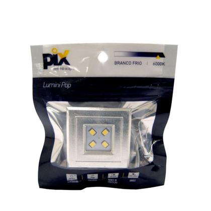 Imagem de Spot lumini pop quadrado cromado 1w 6000k - Pix